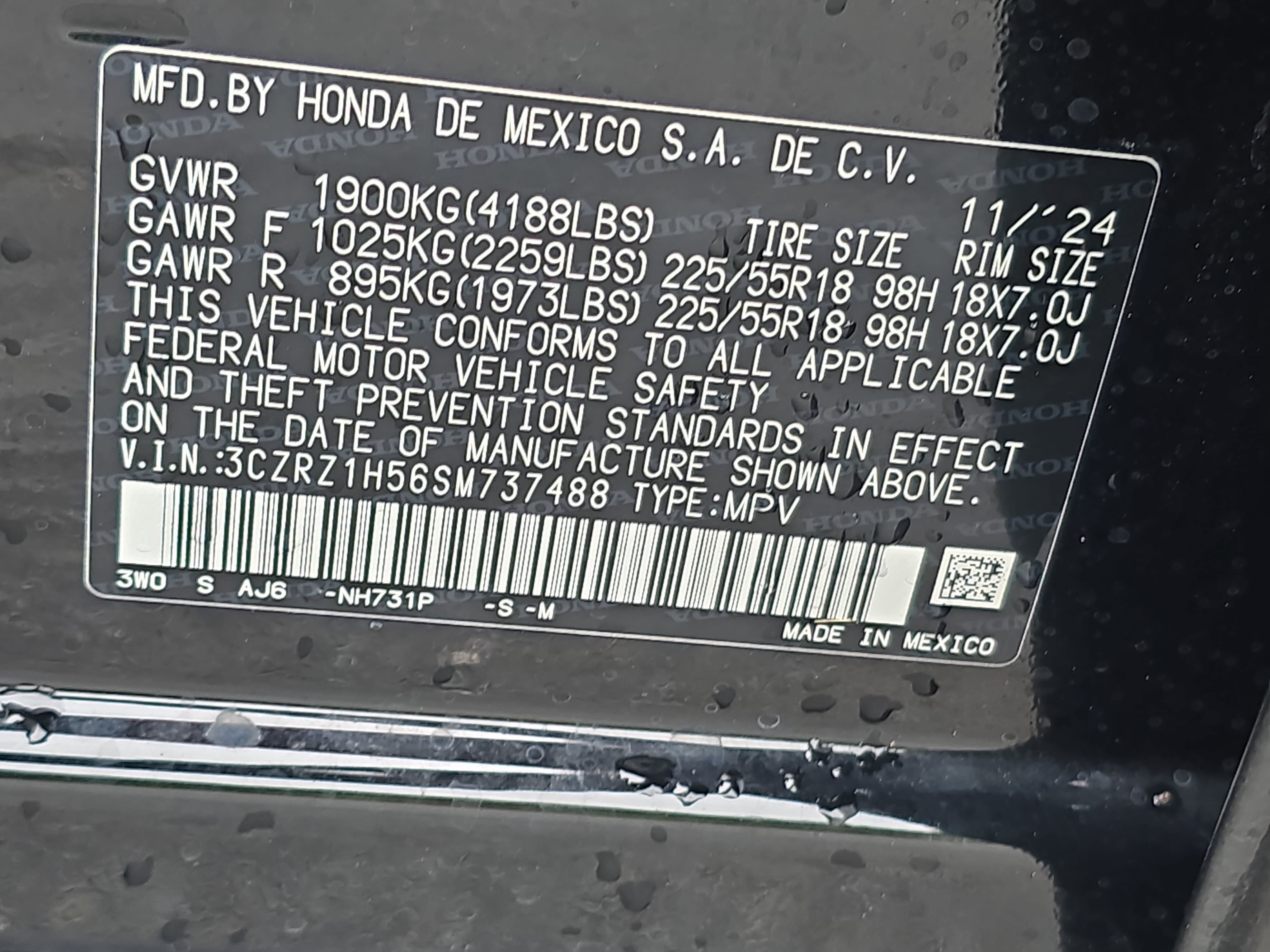 Certified 2025 Honda HR-V Sport image 34