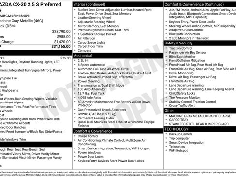 Used 2024 MAZDA CX-30 AWD 2.5 S w/ Preferred Package image 44