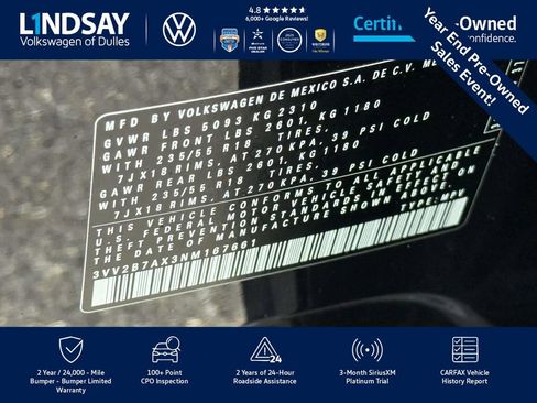 Certified 2022 Volkswagen Tiguan SE image 30