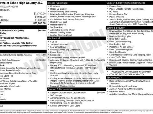Used 2021 Chevrolet Tahoe High Country w/ Max Trailering Package AWD/4WD image 54
