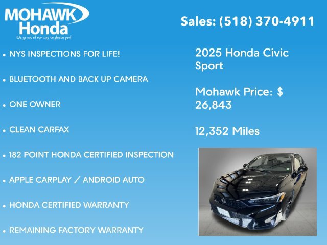 Certified 2025 Honda Civic Sport image 8
