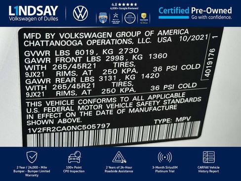 Certified 2022 Volkswagen Atlas SEL Premium image 28