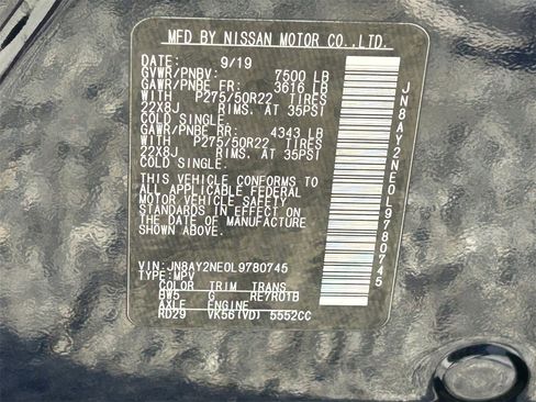 Used 2020 Nissan Armada Platinum w/ Platinum Reserve Package image 11