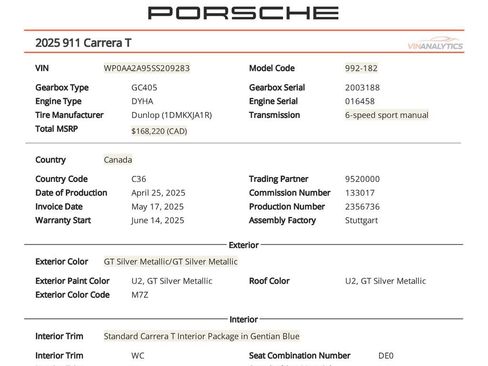 Used 2025 Porsche 911 Carrera T RWD image 2