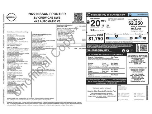 Used 2022 Nissan Frontier SV w/ Technology Package image 4