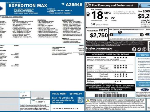 New 2026 Ford Expedition Max Platinum w/ Stealth Appearance Package image 2