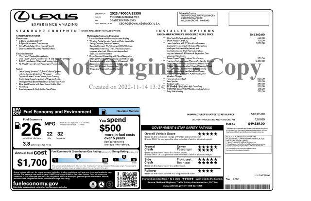 Used 2023 Lexus ES 350 w/ Premium Package FWD image 3