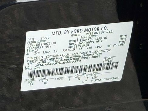 Used 2020 Ford Edge ST w/ Equipment Group 401A AWD/4WD image 39