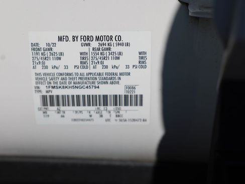 Certified 2022 Ford Explorer ST-Line w/ Class IV Trailer Tow Package AWD/4WD image 42