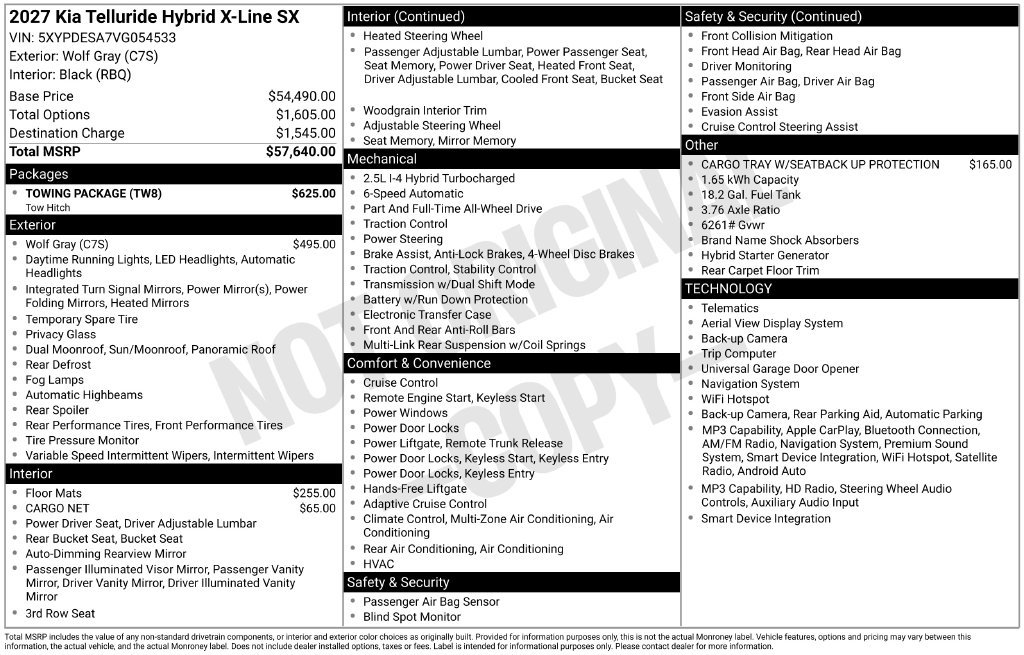 New 2027 Kia Telluride SX X-Line w/ Towing Package AWD/4WD image 4