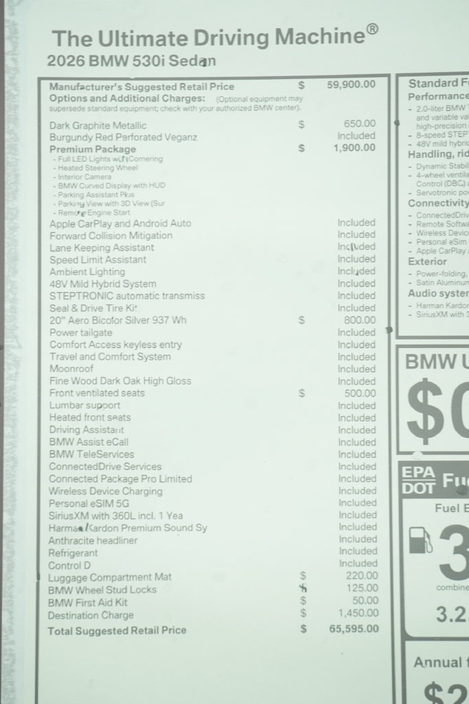 Used 2026 BMW 530i w/ Premium Package RWD image 9