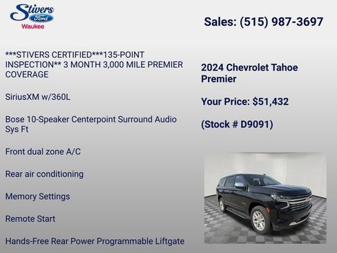 Used 2024 Chevrolet Tahoe Premier AWD/4WD image 29