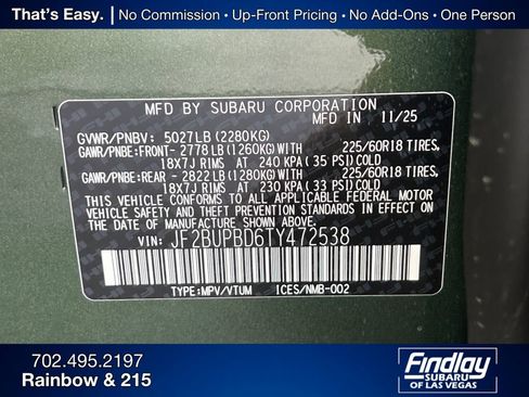 New 2026 Subaru Outback Premium image 35