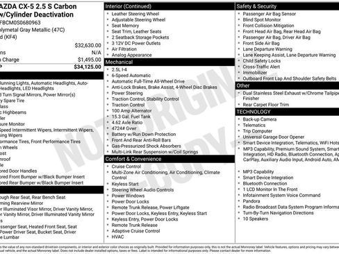 Certified 2025 MAZDA CX-5 Carbon Edition AWD/4WD image 6