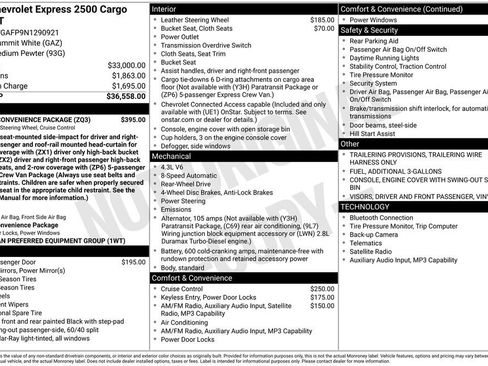 Used 2022 Chevrolet Express 2500 w/ Driver Convenience Package RWD image 2
