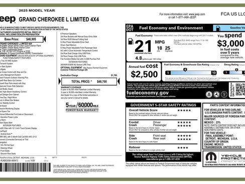 Used 2025 Jeep Grand Cherokee L Limited AWD/4WD image 21
