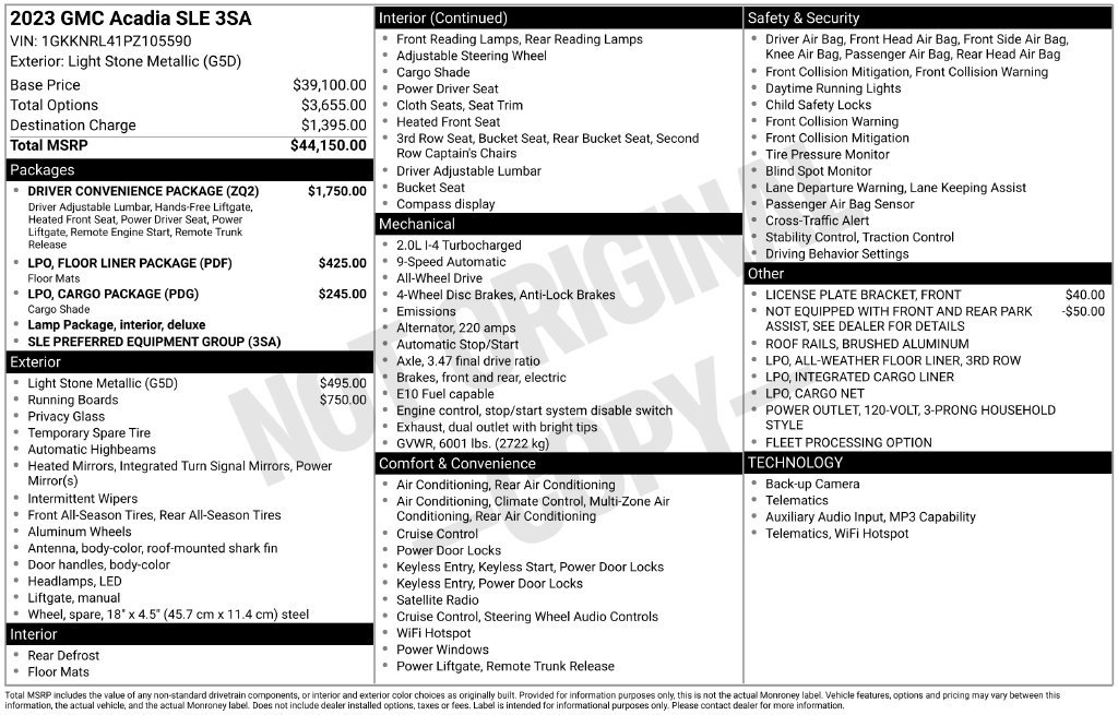 Used 2023 GMC Acadia SLE w/ Driver Convenience Package AWD/4WD image 6