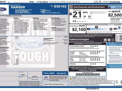 Used 2023 Ford Ranger Lariat w/ Equipment Group 501A High image 8
