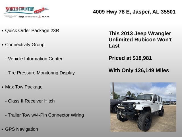 Used 2013 Jeep Wrangler Unlimited Rubicon w/ Connectivity Group AWD/4WD image 8