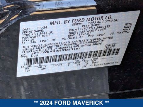 New 2024 Ford Maverick Tremor w/ Tremor Off-Road Package image 22