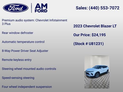 Used 2023 Chevrolet Blazer LT w/ Driver Confidence Package FWD image 12