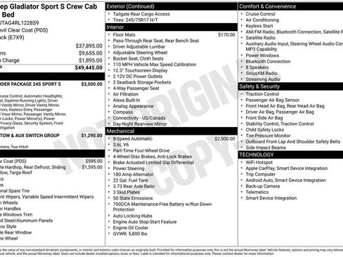 Used 2024 Jeep Gladiator Sport AWD/4WD image 1