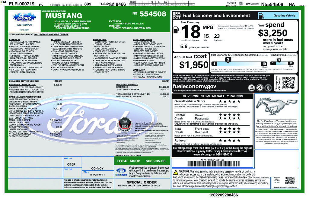 Used 2022 Ford Mustang Mach 1 w/ Mach 1 Handling Package RWD image 36