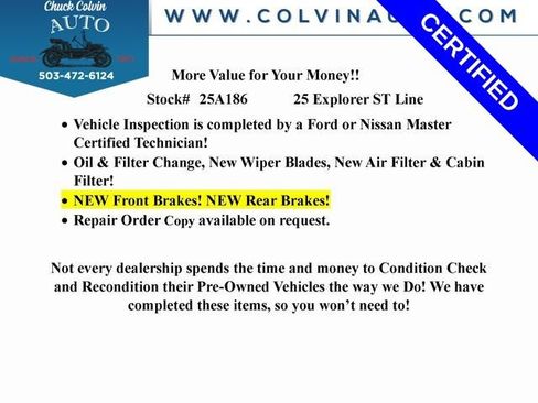 Certified 2025 Ford Explorer ST-Line w/ ST-Line Street Pack image 11