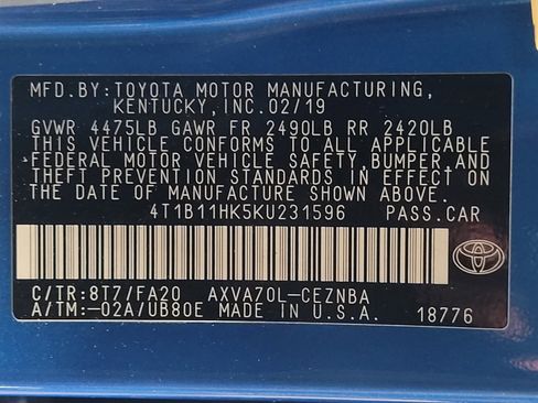Used 2019 Toyota Camry LE FWD image 33