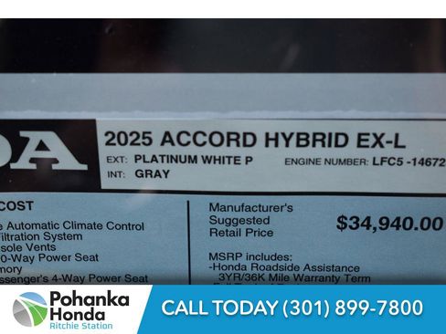 New 2025 Honda Accord EX-L image 36