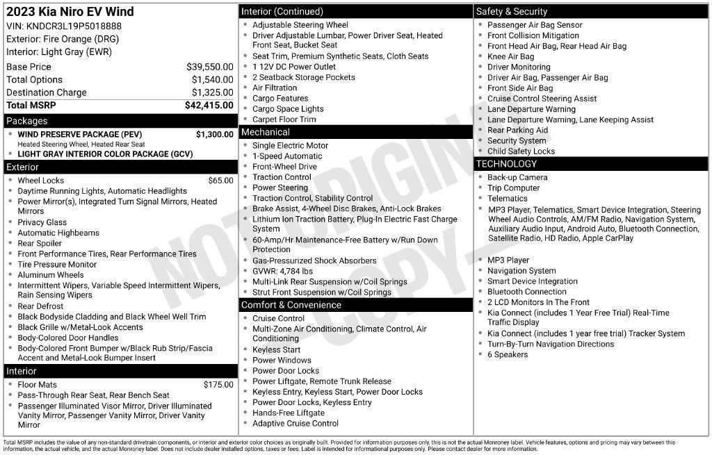 Used 2023 Kia Niro Wind w/ Wind Preserve Package FWD image 19