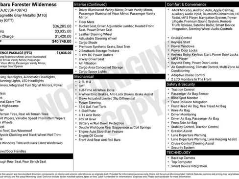 Certified 2025 Subaru Forester Wilderness w/ Convenience Package AWD/4WD image 28