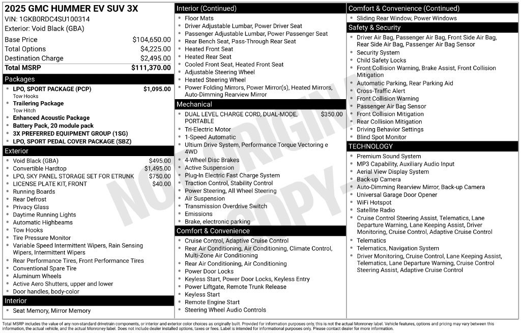 Used 2025 GMC Hummer EV 3X w/ LPO, Sport Package AWD/4WD image 36