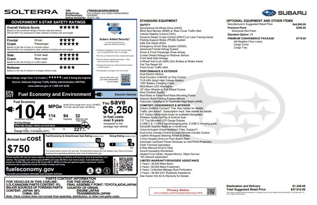 Used 2024 Subaru Solterra AWD/4WD image 4