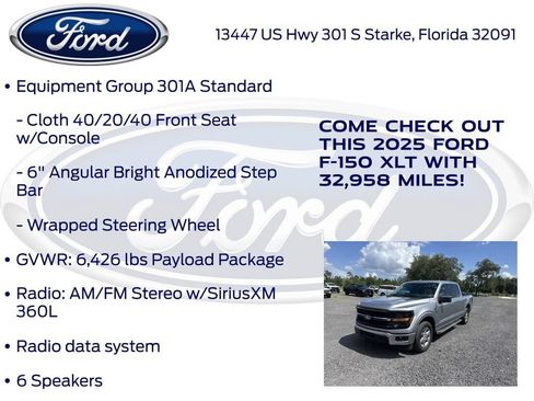 Certified 2025 Ford F150 XLT w/ Equipment Group 301A Standard RWD image 19