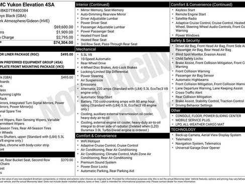 New 2026 GMC Yukon Elevation w/ LPO, Floor Liner Package RWD image 17