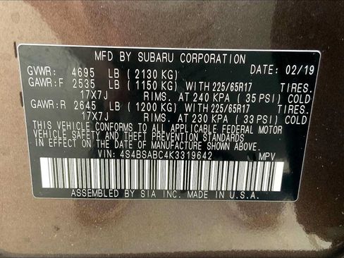 Used 2019 Subaru Outback 2.5i AWD/4WD image 33
