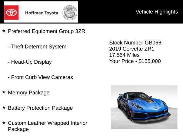 Used 2019 Chevrolet Corvette ZR1 RWD image 15