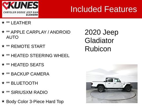 Used 2020 Jeep Gladiator Rubicon w/ Cold Weather Group AWD/4WD image 3
