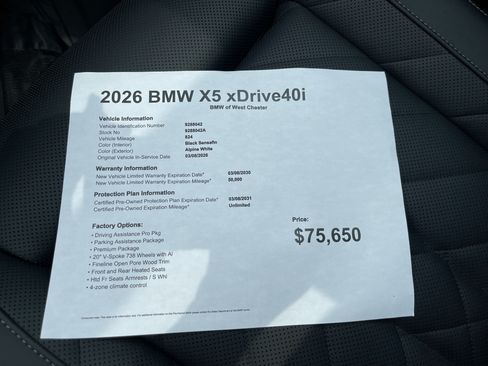 Certified 2026 BMW X5 xDrive40i AWD/4WD image 19