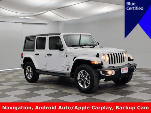 Used 2021 Jeep Wrangler Unlimited Sahara w/ Uconnect 4C Nav & Sound Group AWD/4WD image 1