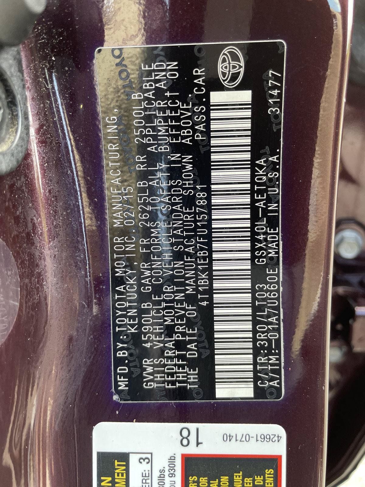 Used 2015 Toyota Avalon XLE Touring FWD image 31