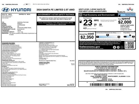 Used 2024 Hyundai Santa Fe Limited AWD/4WD image 2