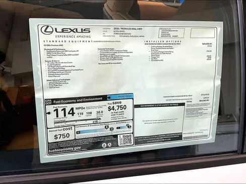 New 2026 Lexus ES 500e AWD/4WD image 14