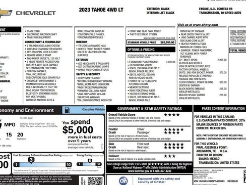 Used 2023 Chevrolet Tahoe LT w/ LT Signature Plus Package AWD/4WD image 6