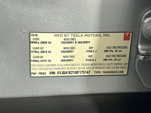 Used 2016 Tesla Model S 90D AWD/4WD image 12