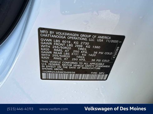 Used 2021 Volkswagen Atlas SE image 21