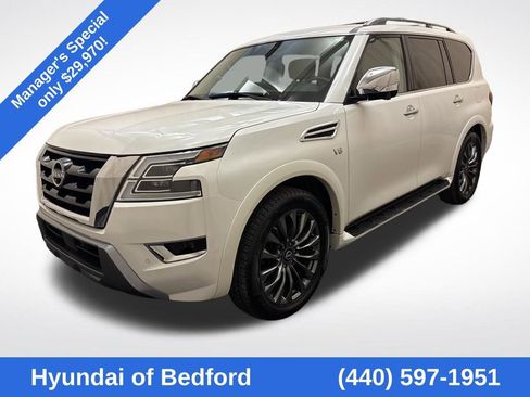 Used 2021 Nissan Armada Platinum w/ Captain's Chairs Package AWD/4WD image 1