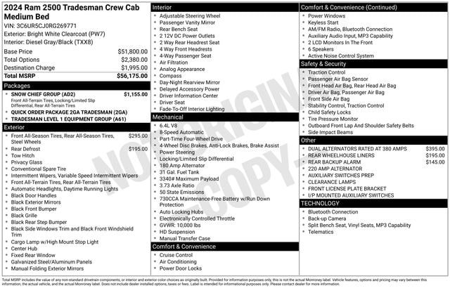 Used 2024 RAM 2500 Tradesman w/ Snow Chief Group AWD/4WD image 6