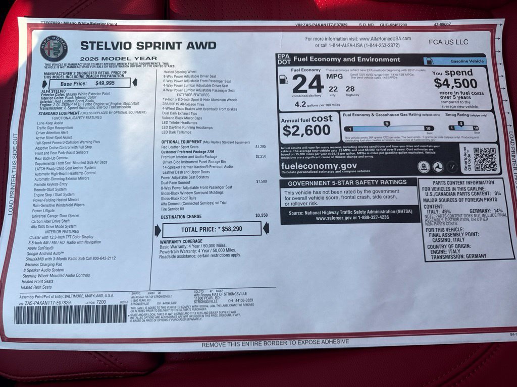 New 2026 Alfa Romeo Stelvio Sprint AWD/4WD image 39
